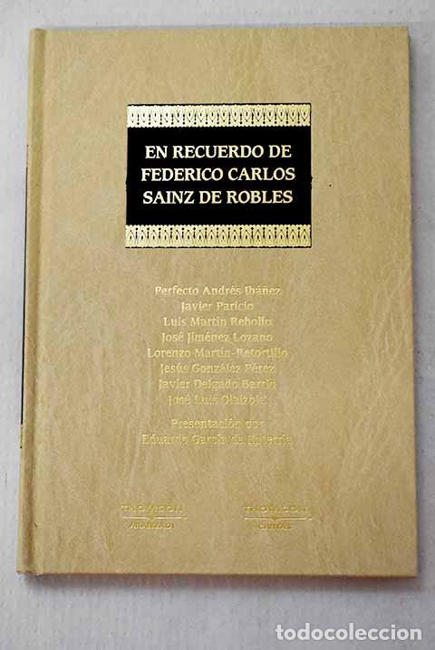 books: En recuerdo de Federico Carlos Sainz de Robles