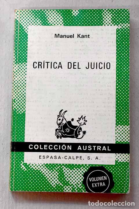 Libros: Cr&iacute;tica del juicio: Kant, Immanuel.- Kant, Immanuel - Foto 1