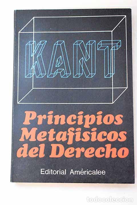 Libri di seconda mano: Principios metaf&iacute;sicos del derecho.- Kant, Immanuel
