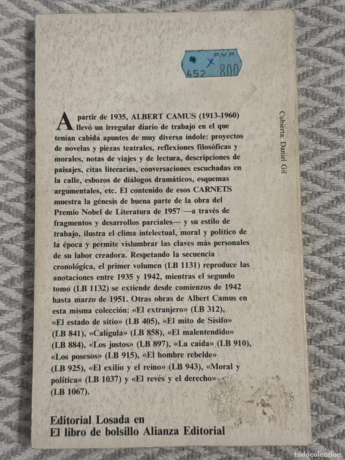 Libros: Carnets, 1 - Camus, Albert - Foto 3