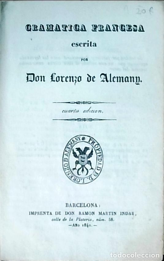 Libri di seconda mano: Gram&aacute;tica francesa - ALEMANY, Lorenzo de: