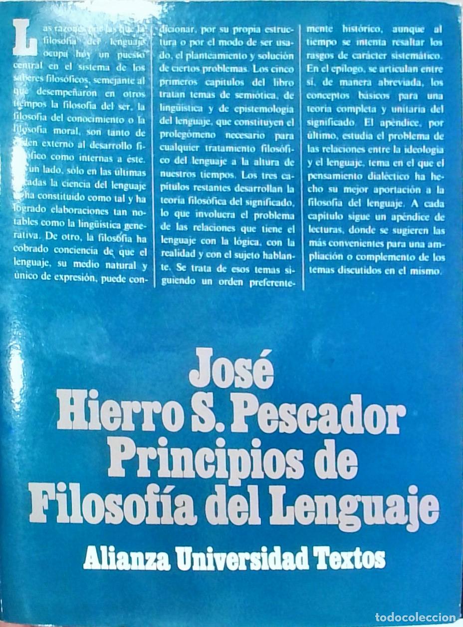 books: Principios de Filosof&iacute;a del Lenguaje - Jos&eacute; Hierro S. Pescador: