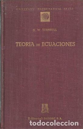 Livros em segunda m&atilde;o: TEORIA DE ECUACIONES - TURNBULL, H.W.