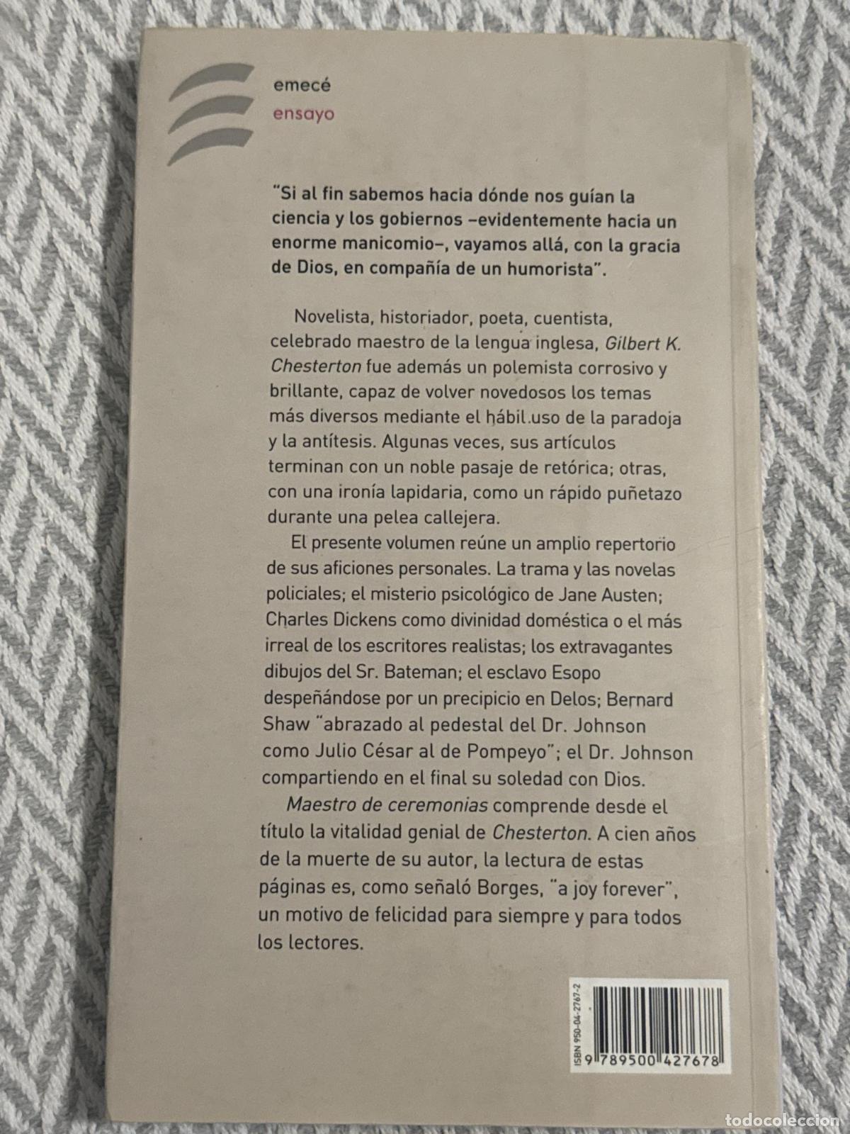 Libros: Maestro de ceremonias - Gilbert Keith Chesterton - Foto 3
