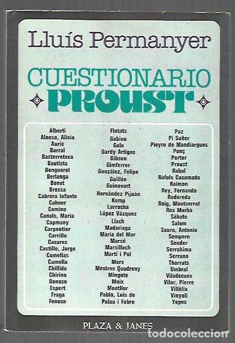 Libri di seconda mano: CUESTIONARIO PROUST - PERMANYER, LLUIS
