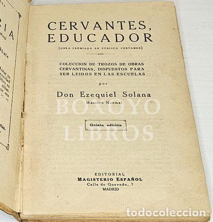 Libros: SOLANA, Ezequiel. Cervantes educador - Foto 2