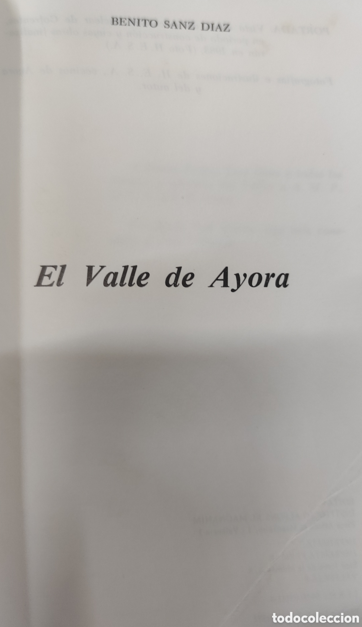 Libros: EL VALLE DE AYORA - SANZ DIAZ, Benito. - Foto 2