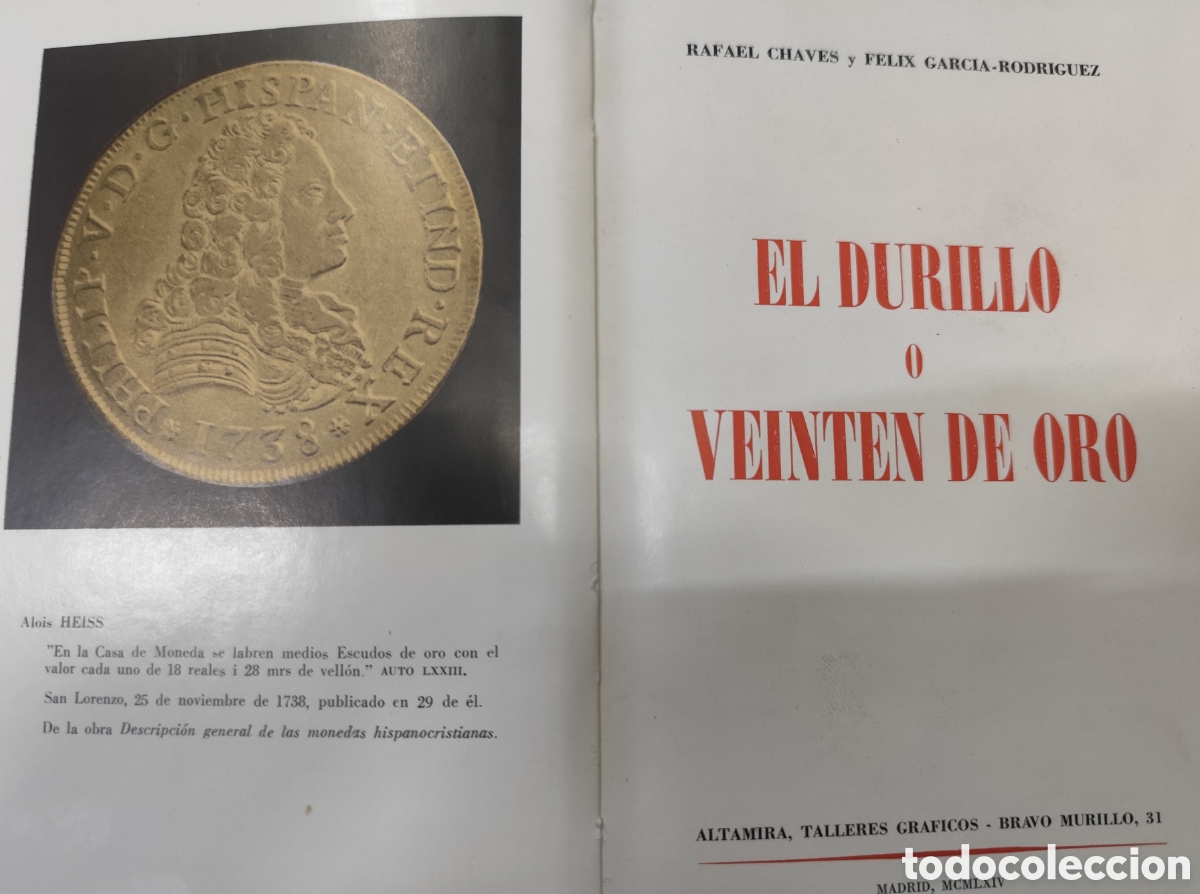 Libros: EL DURILLO O VEINTEN DE ORO. Edici&oacute;n numeradade 1000 ejemplares,el nuetsro el n&ordm; 882. A&ntilde;o 1964 - CHA