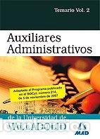 Libros: Auxiliares administrativos de la universidad de valladolid. Temario. Volumen ii- 9788466586733