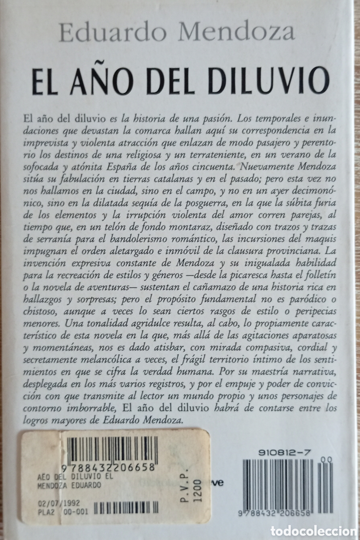 Libros: EL A&Ntilde;O DEL DILUVIO - EDUARDO MENDOZA - Foto 2