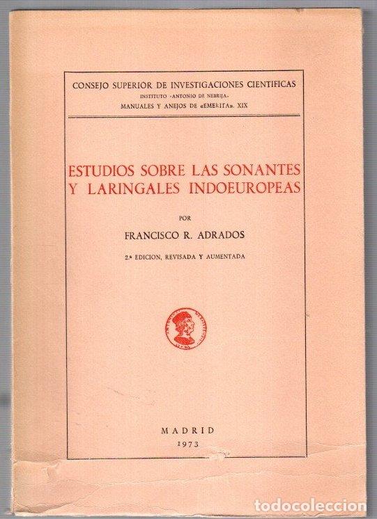 Libros: Estudios sobre las sonantes y laringales indoeuropeas - Adrados, Francisco R.
