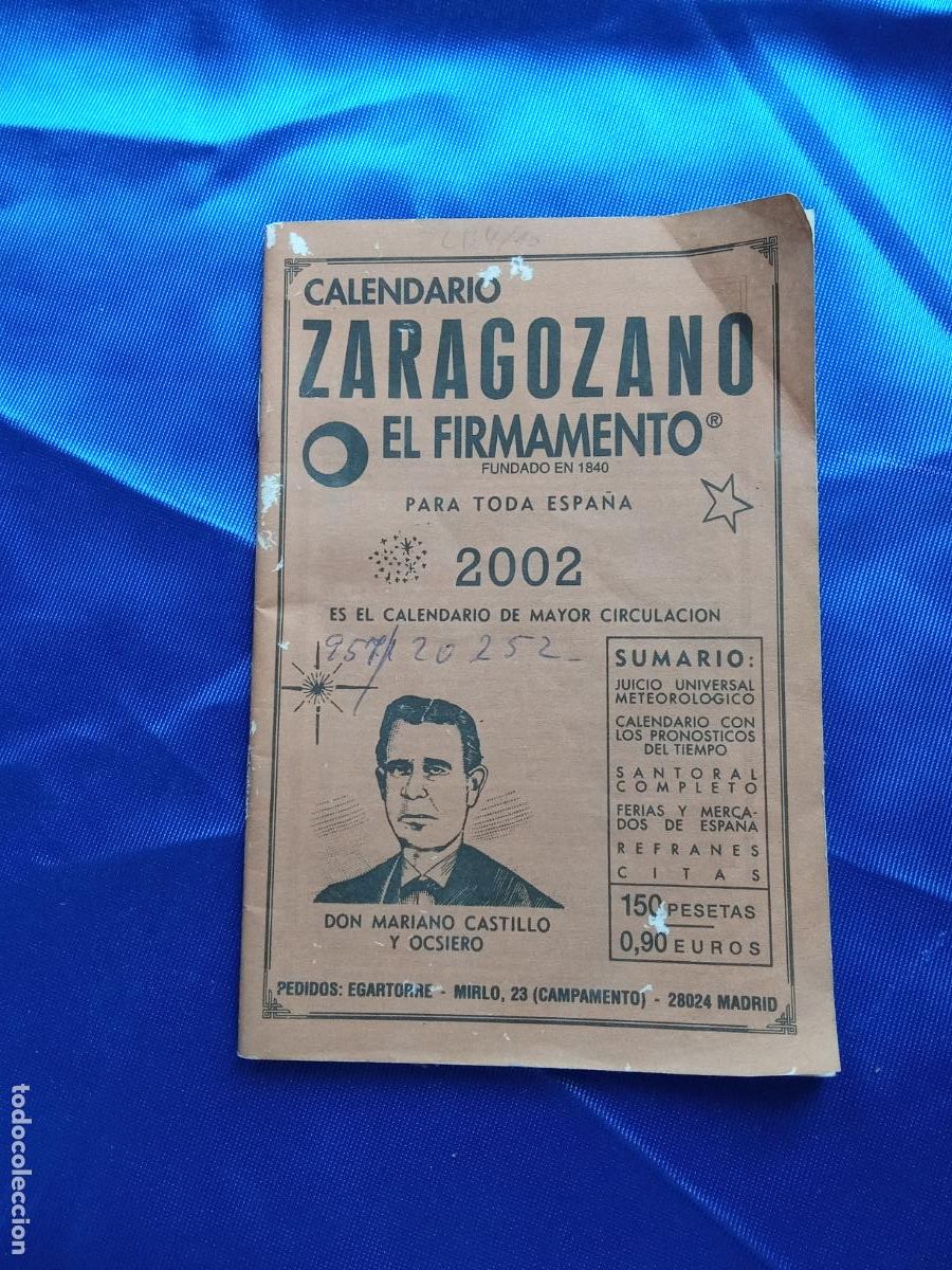 Libros: Calendario Zaragoza el firmamento 2002. Don Mariano Castillo y Ocsiero N.5096