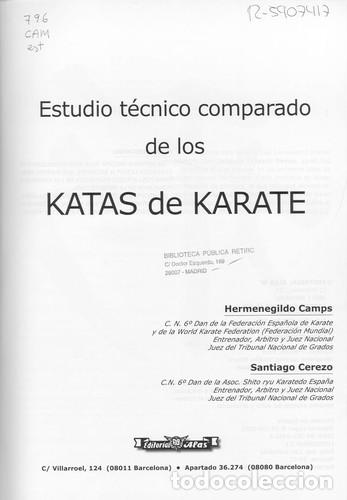 Libros: KATAS DE KARATE . ESTUDIO TECNICO COMPARADO - CAMPS MESEGUER , HERMENEGILDO