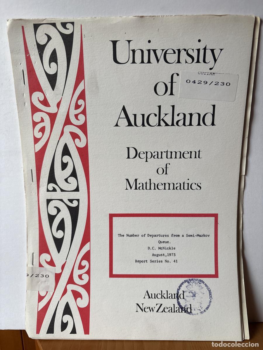 Libros: UNIVERSITY OF AUCKLAND. DEPARTMENT OF MATHEMATICS. N&ordm;41. THE NUMBER OF DEPARTURES FROM A SEMI MARKOV