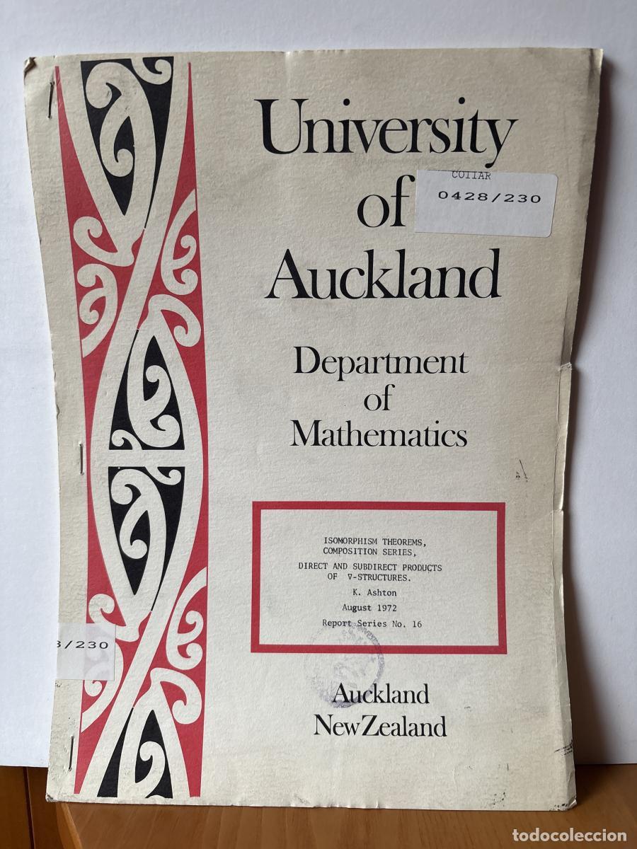 Libros: UNIVERSITY OF AUCKLAND. DEPARTMENT OF MATHEMATICS. N&ordm;16. ISOMORPHISM THEOREMS, COMPOSITION SERIES, D