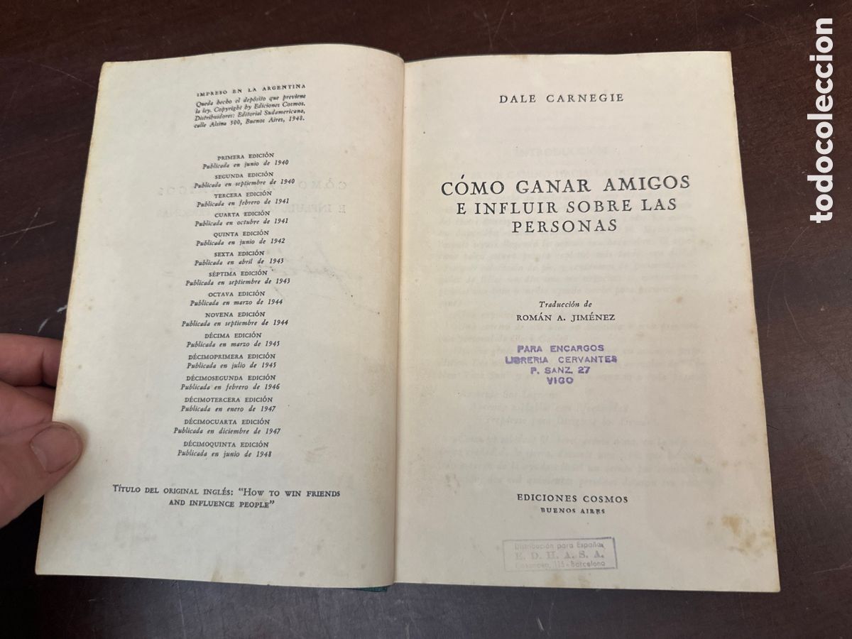 Libros: COMO GANAR AMIGOS E INFLUIR SOBRE LAS PERSONAS - POR DALE CARNEGIE - EDICIONES COSMOS