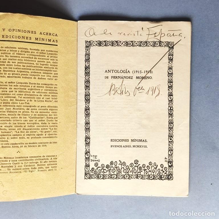 Libros: Antolog&iacute;a 1915 - 1918. (Ejemplar dedicado). - Fern&aacute;ndez Moreno, [Baldomero]