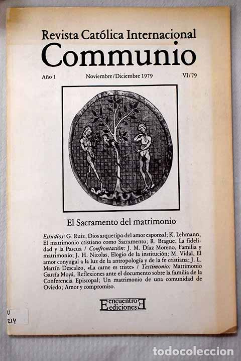 Livres: Communio: revista cat&oacute;lica internacional. A&ntilde;o I. VI 79
