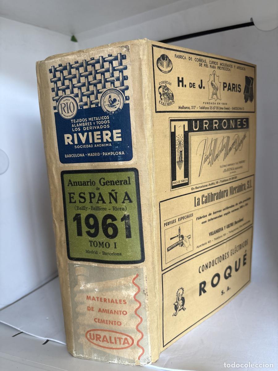 Libros: ANUARIO GENERAL DE ESPA&Ntilde;A A&Ntilde;O 1961 TOMO I. (BAILLY-BAILLI&Egrave;RE-RIERA) - TDK941