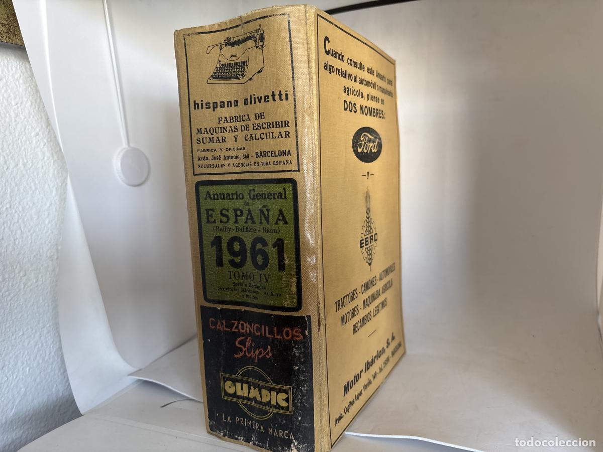 Libros: ANUARIO GENERAL DE ESPA&Ntilde;A A&Ntilde;O 1961 TOMO IV (BAILLY-BAILLI&Egrave;RE-RIERA) - TDK941