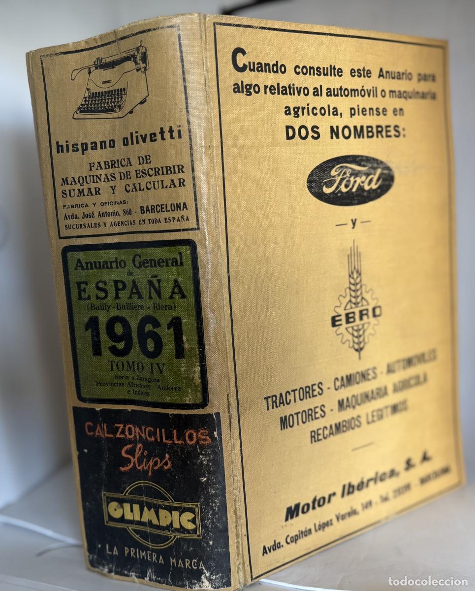 books: ANUARIO GENERAL DE ESPA&Ntilde;A A&Ntilde;O 1961 TOMO IV (BAILLY-BAILLI&Egrave;RE-RIERA) - TDK941