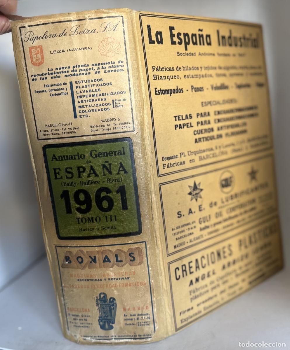 books: ANUARIO GENERAL DE ESPA&Ntilde;A A&Ntilde;O 1961 TOMO III(BAILLY-BAILLI&Egrave;RE-RIERA) - TDK941