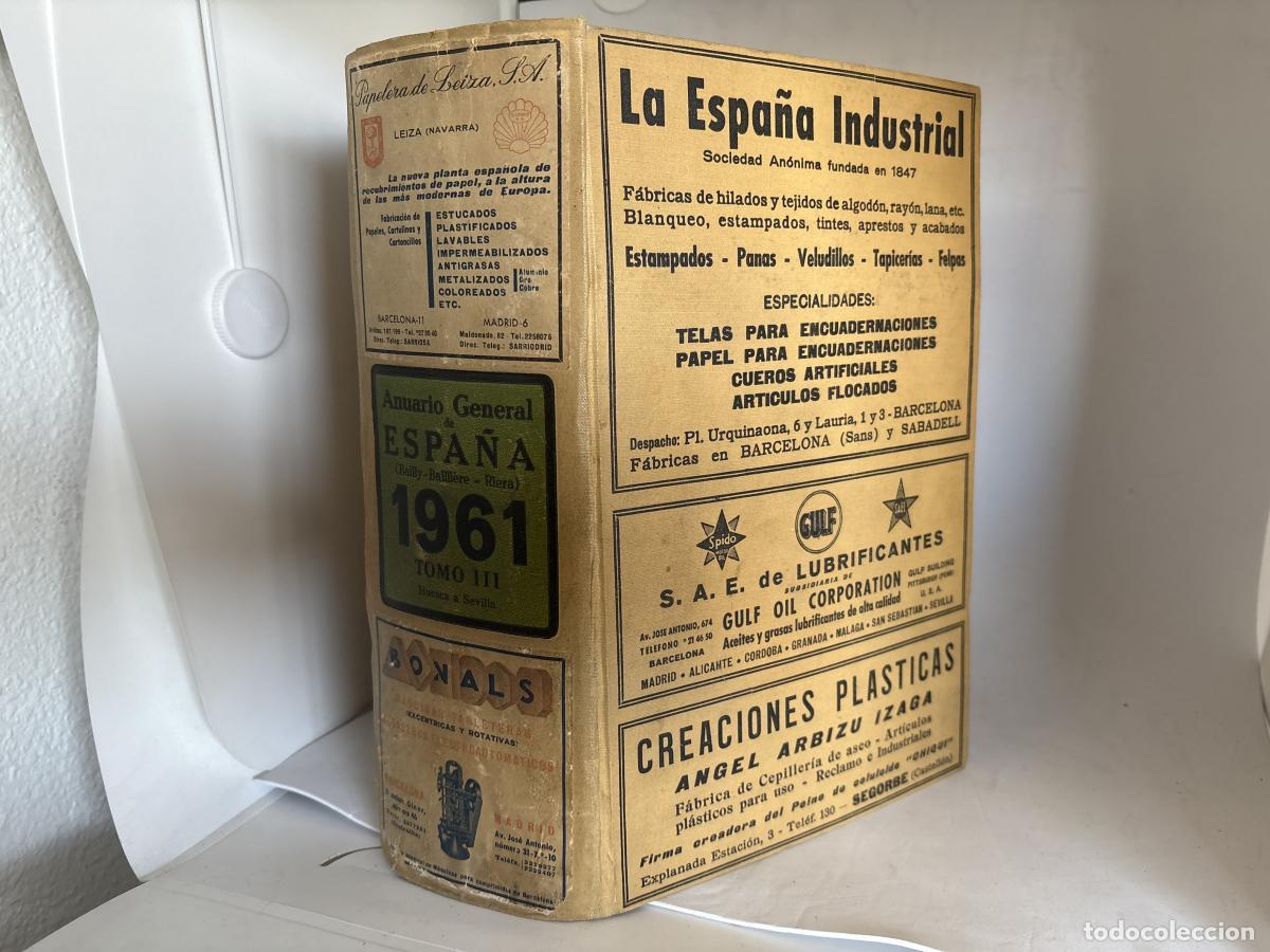 Libros: ANUARIO GENERAL DE ESPA&Ntilde;A A&Ntilde;O 1961 TOMO III(BAILLY-BAILLI&Egrave;RE-RIERA) - TDK941