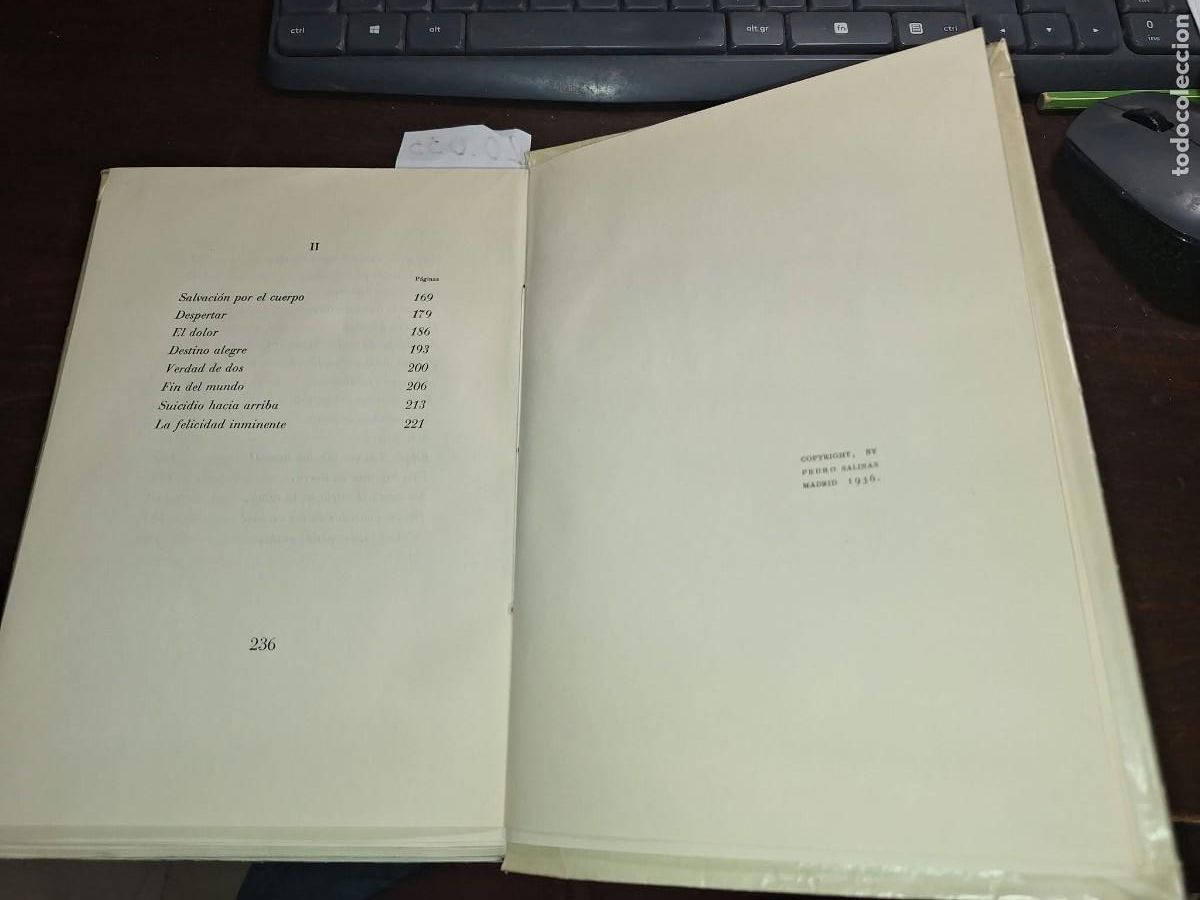 Libros: SALINAS, Pedro: - Raz&oacute;n de amor. (Poes&iacute;a). - Foto 7