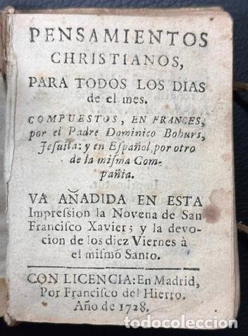 Libri di seconda mano: PENSAMIENTOS CHRISTIANOS PARA TODOS LOS DIAS DE EL MES - BOBURS, Padre Dominico