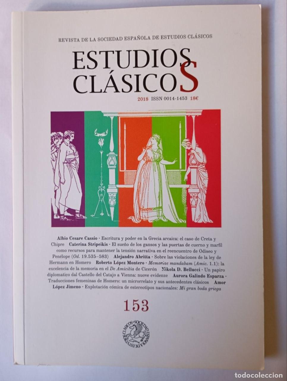 Libros: Revista de la sociedad espa&ntilde;ola de estudios cl&aacute;sicos. N&ordm; 153 - VVAA