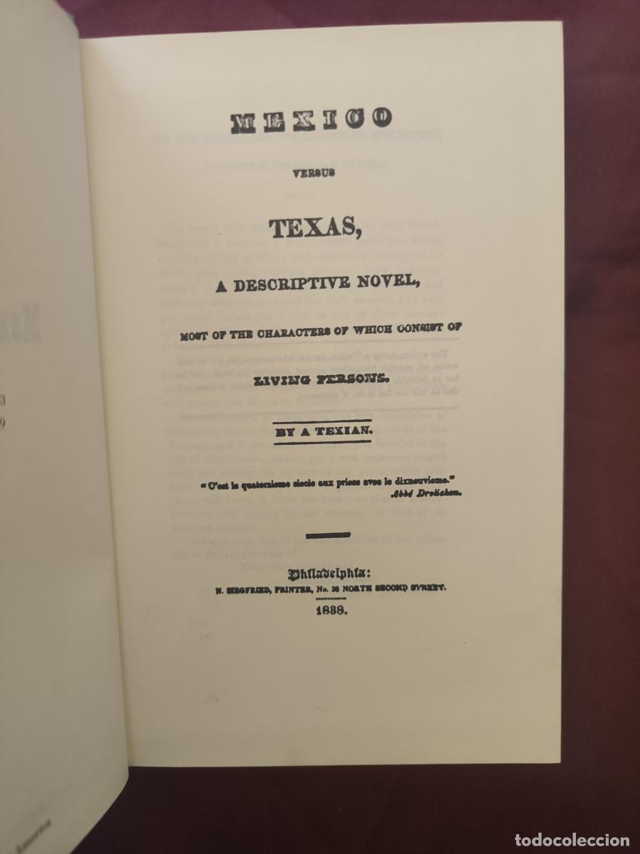 Libros: Mexico Versus Texas, a Descriptive Novel, Most of the Characters of which Consist of Living Persons