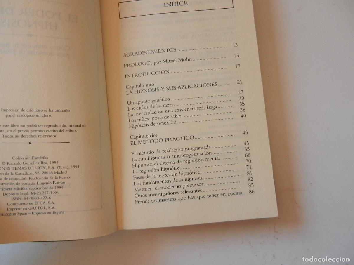 Libros: EL PODER DE LA HIPNOSIS - RICARDO BRU - ESOTERIKA - TEMAS DE HOY 1994 - Foto 3