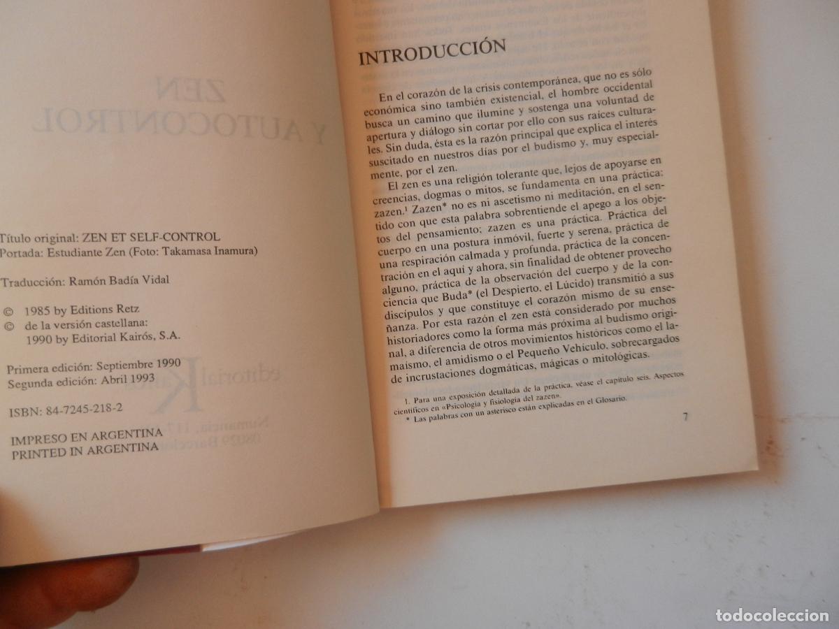 Libros: ZEN Y AUTOCONTROL - T. DESHIMARU Y Y. IKEMI - KAIROS 1993 - Foto 3