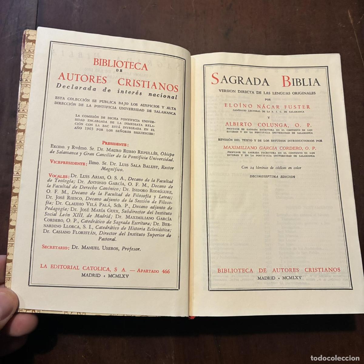 Libri di seconda mano: Sagrada Biblia versi&oacute;n directa de las lenguas originales - Elo&iacute;no N&aacute;car. Alberto Colunga