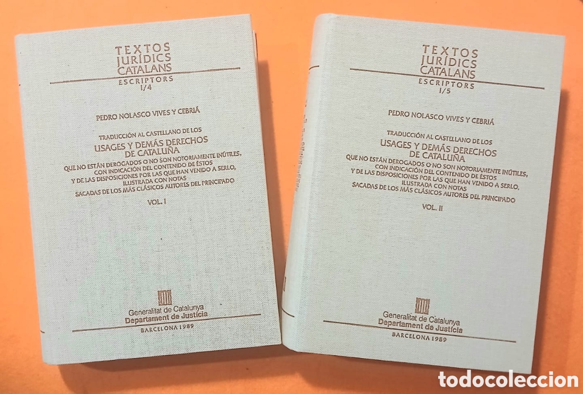 Libros: Usages y demas derechos de Catalu&ntilde;a