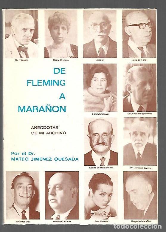 Livros em segunda m&atilde;o: DE FLEMING A MARA&Ntilde;ON. ANECDOTAS DE MI ARCHIVO - JIMENEZ QUESADA, MATEO