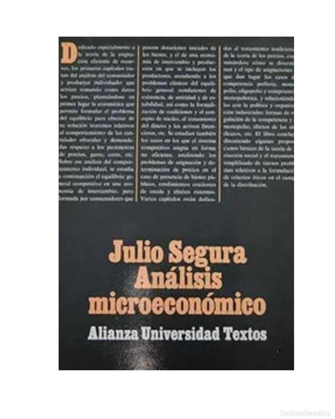 Libros: An&aacute;lisis microecon&oacute;mico - Segura S&aacute;nchez, Julio