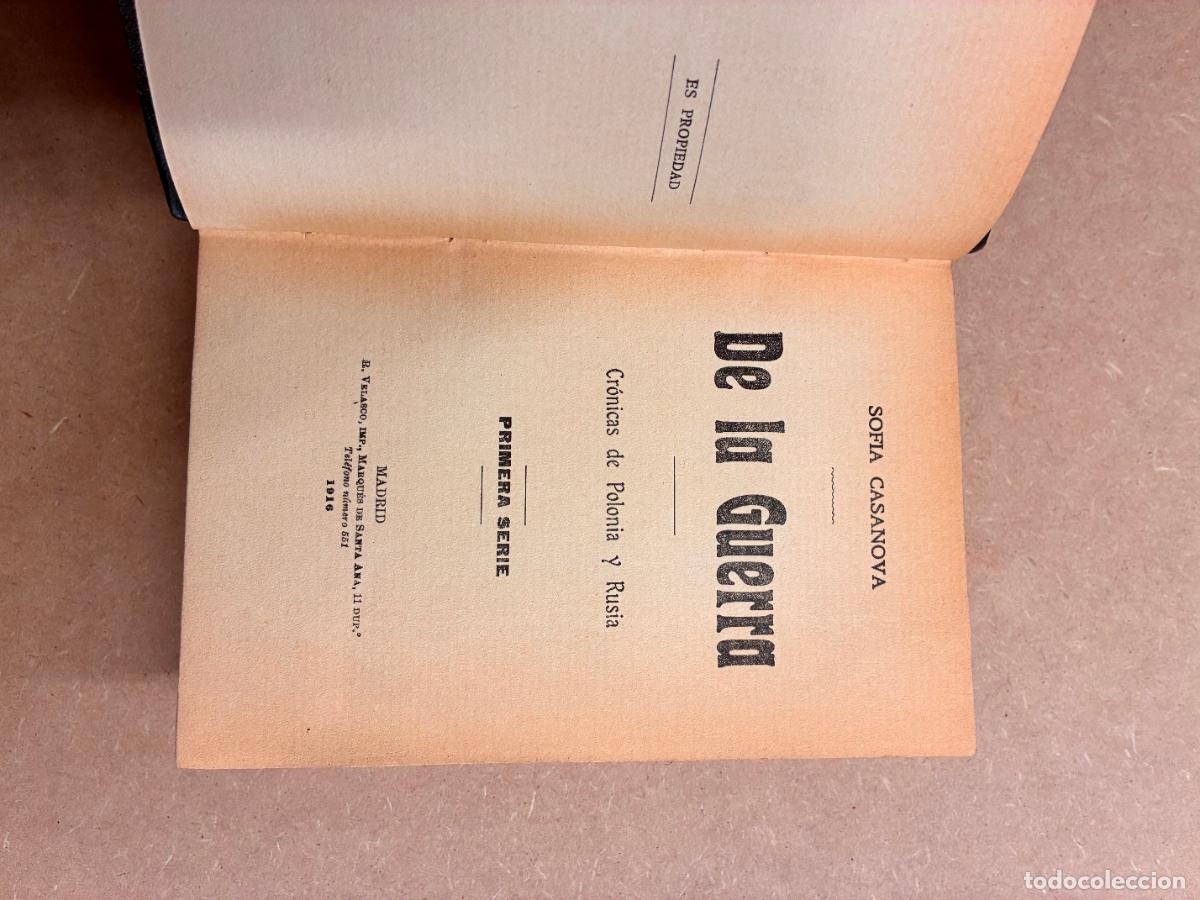 Libros: DE LA GUERRA. CR&Oacute;NICAS DE POLONIA Y RUSIA. (1916). - SOF&Iacute;A CASANOVA.