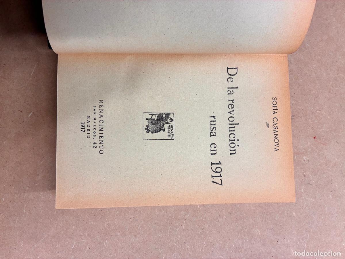 Libros: DE LA REVOLUCI&Oacute;N RUSA EN 1917 (ED. 1917) - SOF&Iacute;A CASANOVA.