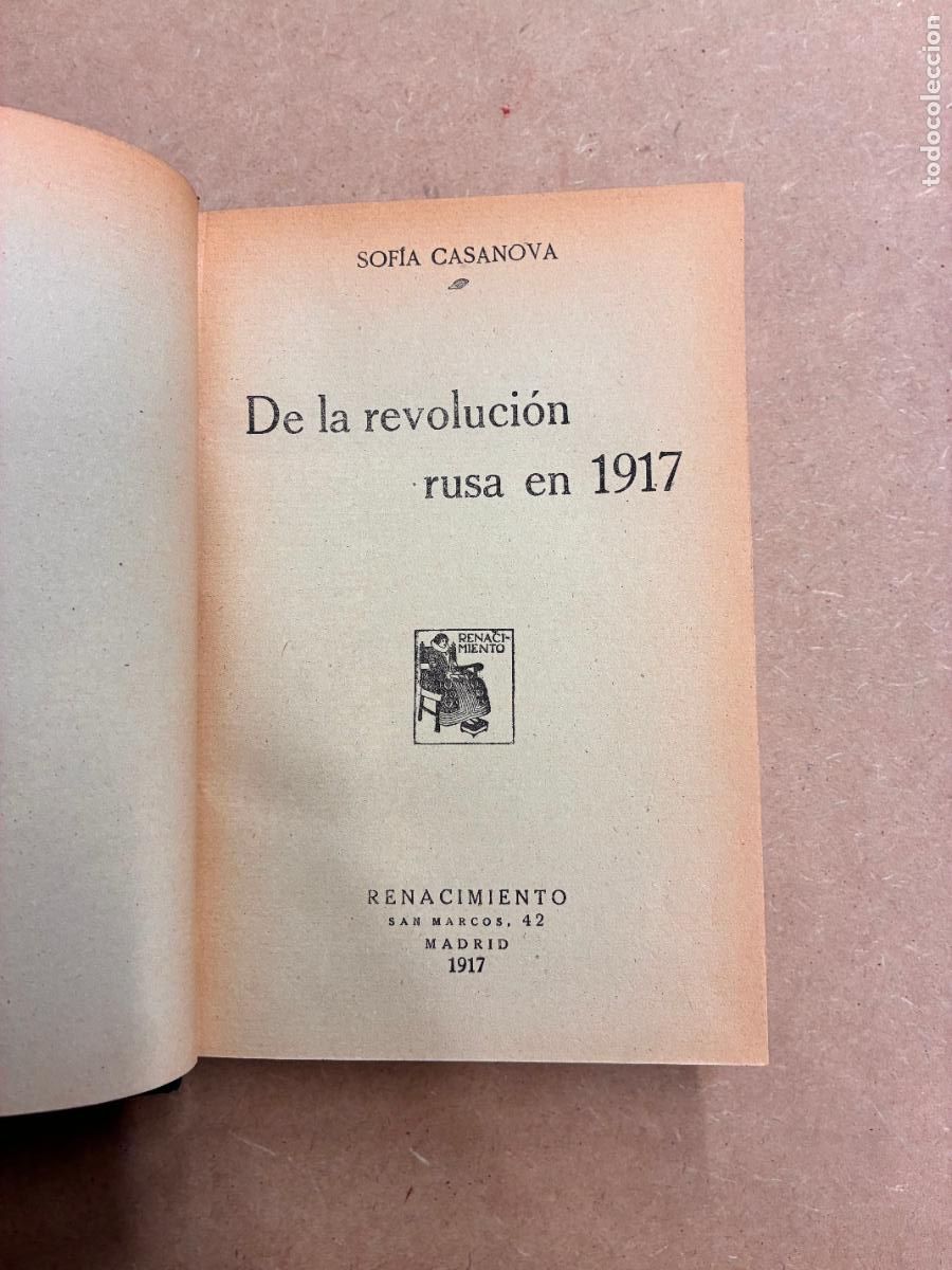 Libros: DE LA REVOLUCI&Oacute;N RUSA EN 1917 (ED. 1917) - SOF&Iacute;A CASANOVA. - Foto 1