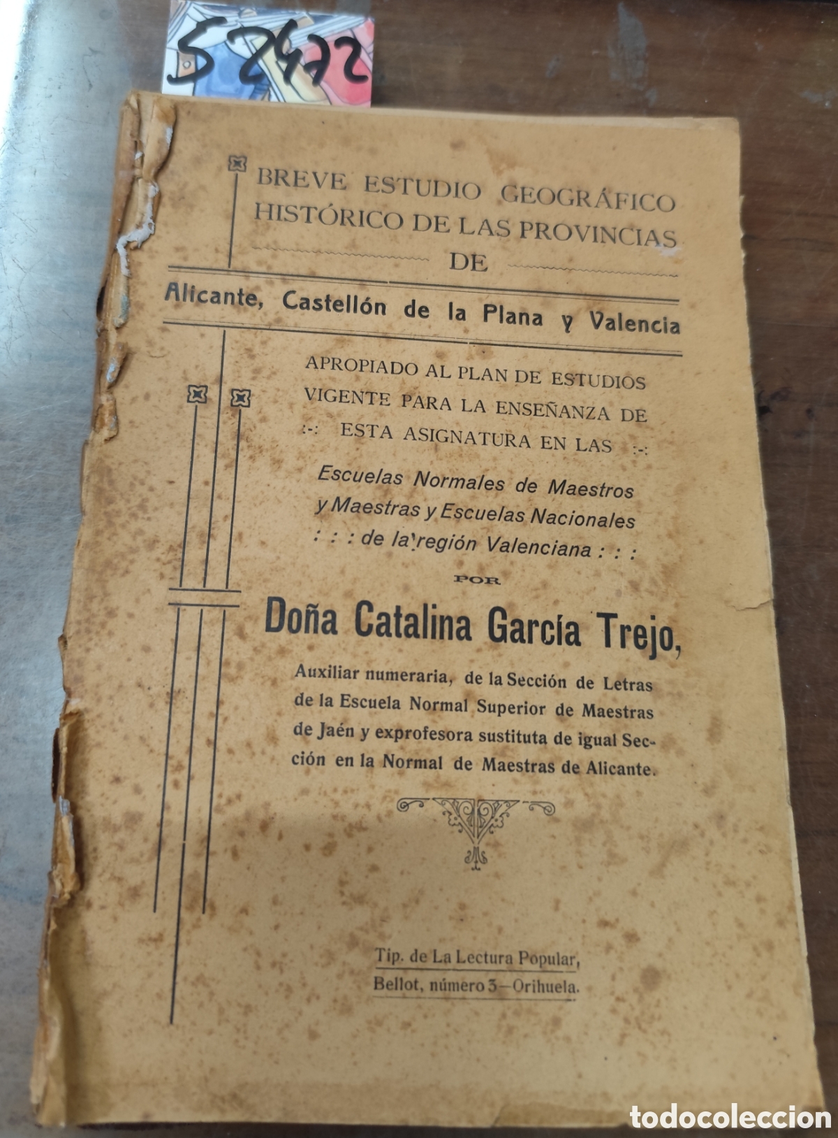 Livros em segunda m&atilde;o: BREVE ESTUDIO GEOGRAFICO HISTORICO DE LAS PROVINCIAS DE ALICANTE,CASTELLON DE LA PLANA Y VALENCIA .