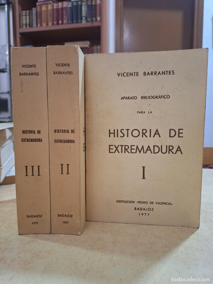 B&uuml;cher: Aparato Bibliogr&aacute;fico para la HISTORIA DE EXTREMADURA. 3 vols. - BARRANTES, VICENTE.