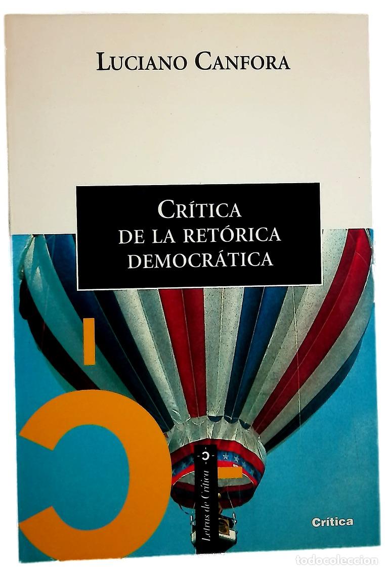 Libros: Cr&iacute;tica de la ret&oacute;rica democr&aacute;tica