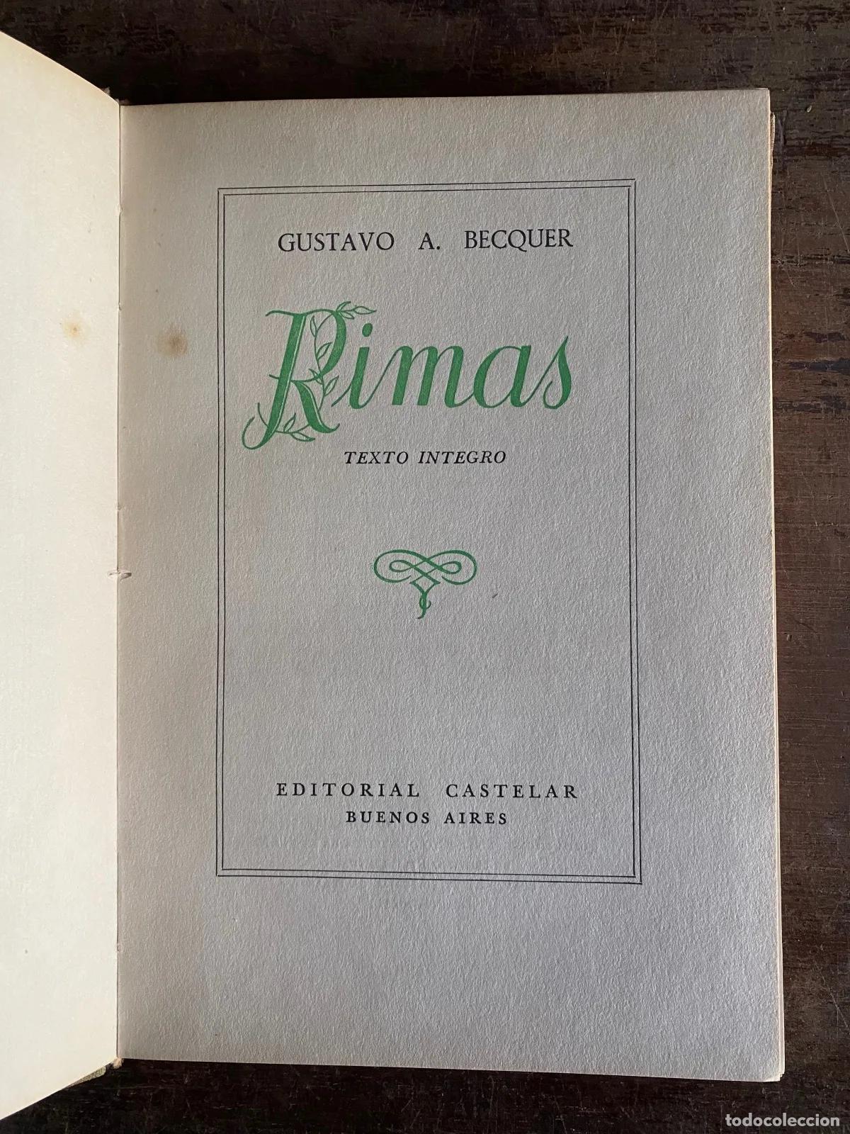 Libros: Gustavo Adolfo Becquer - Rimas - Foto 1
