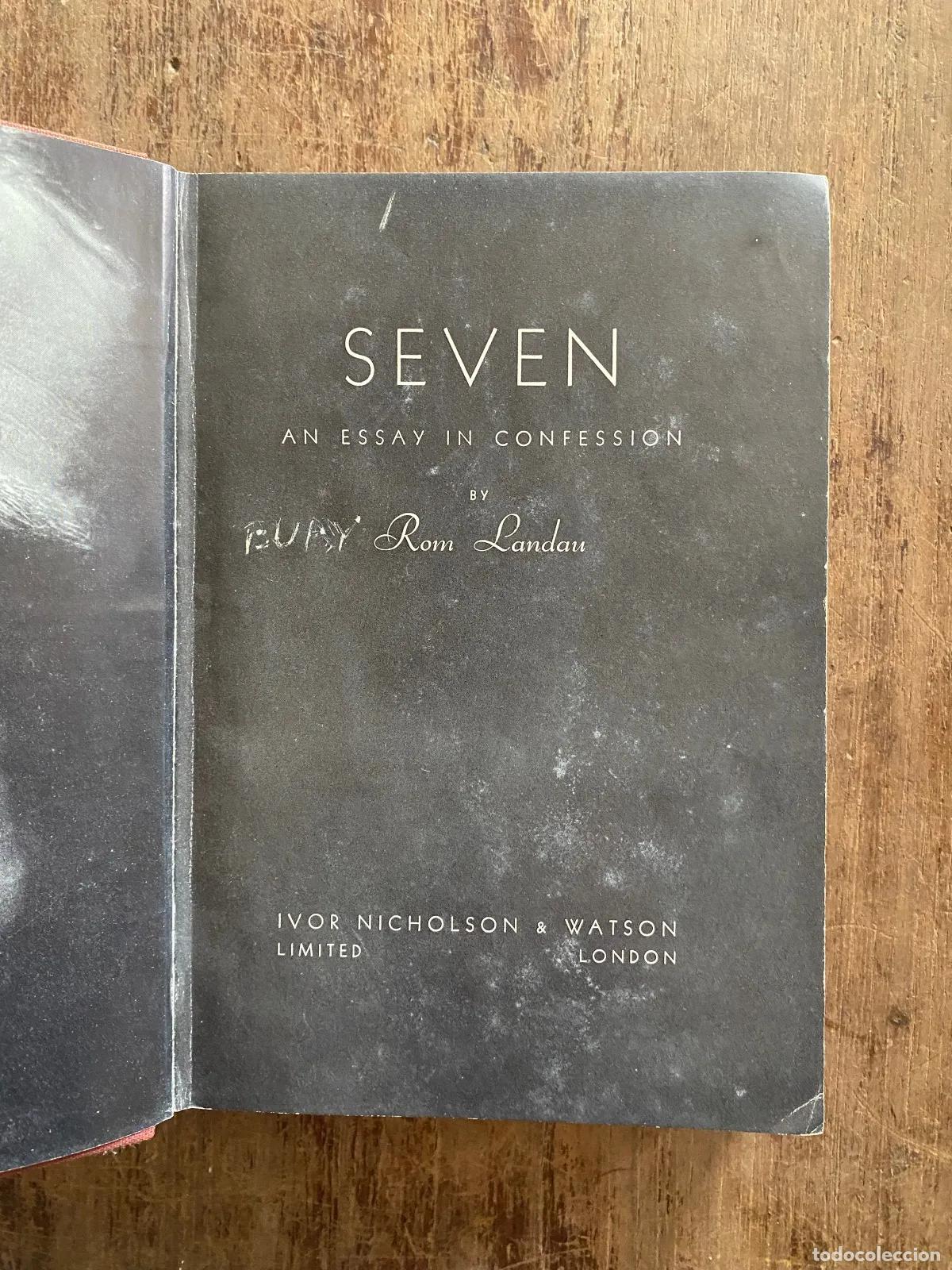 Livros em segunda m&atilde;o: Rom Landau - Seven: An Essay in Confession