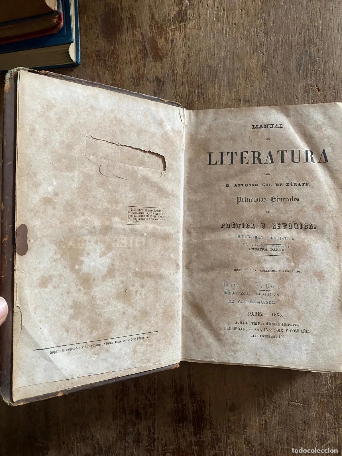 Livres: Antonio Gil de Zarate - Manual de Literatura
