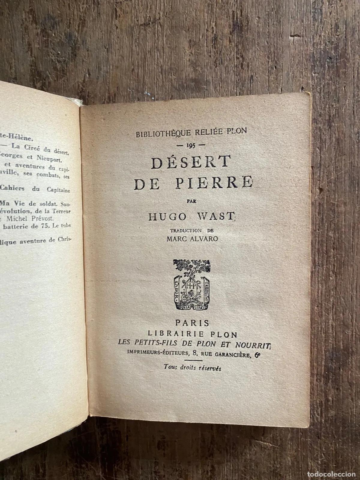 Libros: Hugo Wast - DeSERT DE PIERRE - Foto 1