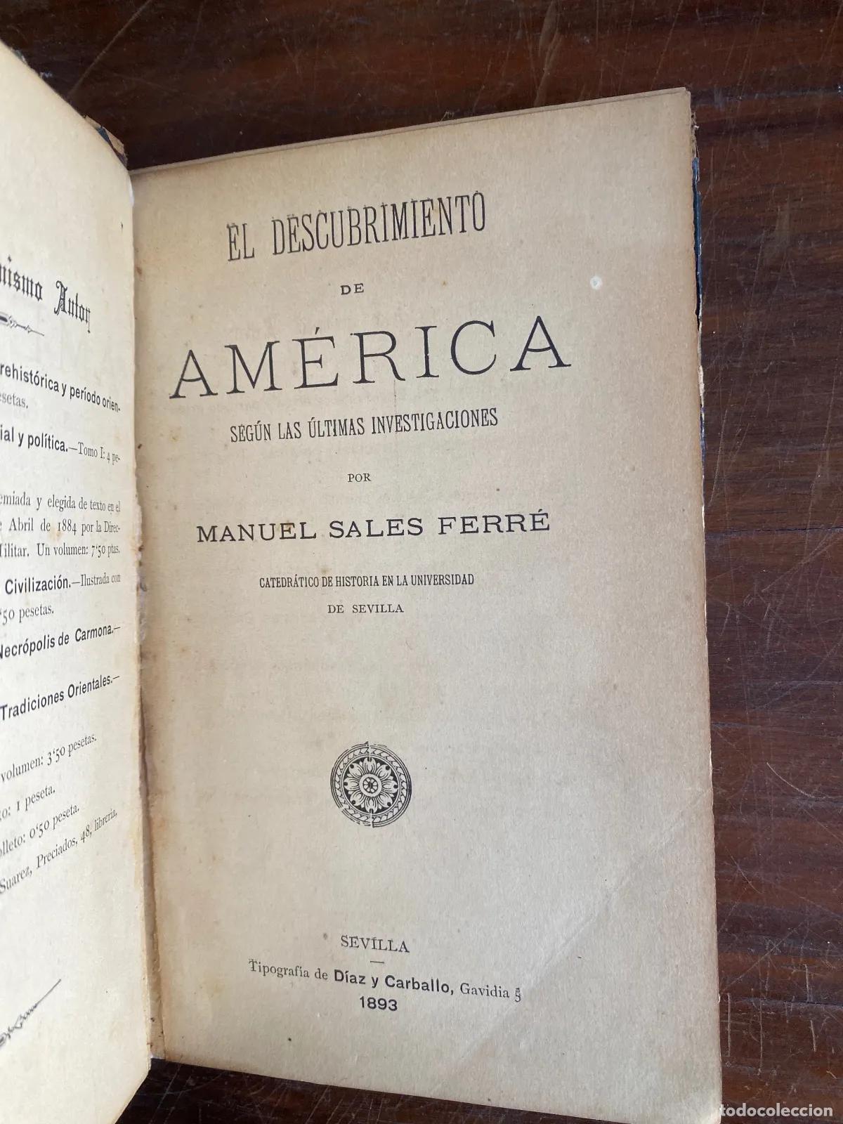 B&uuml;cher: Manuel Sales Ferre - El Descubrimiento de America