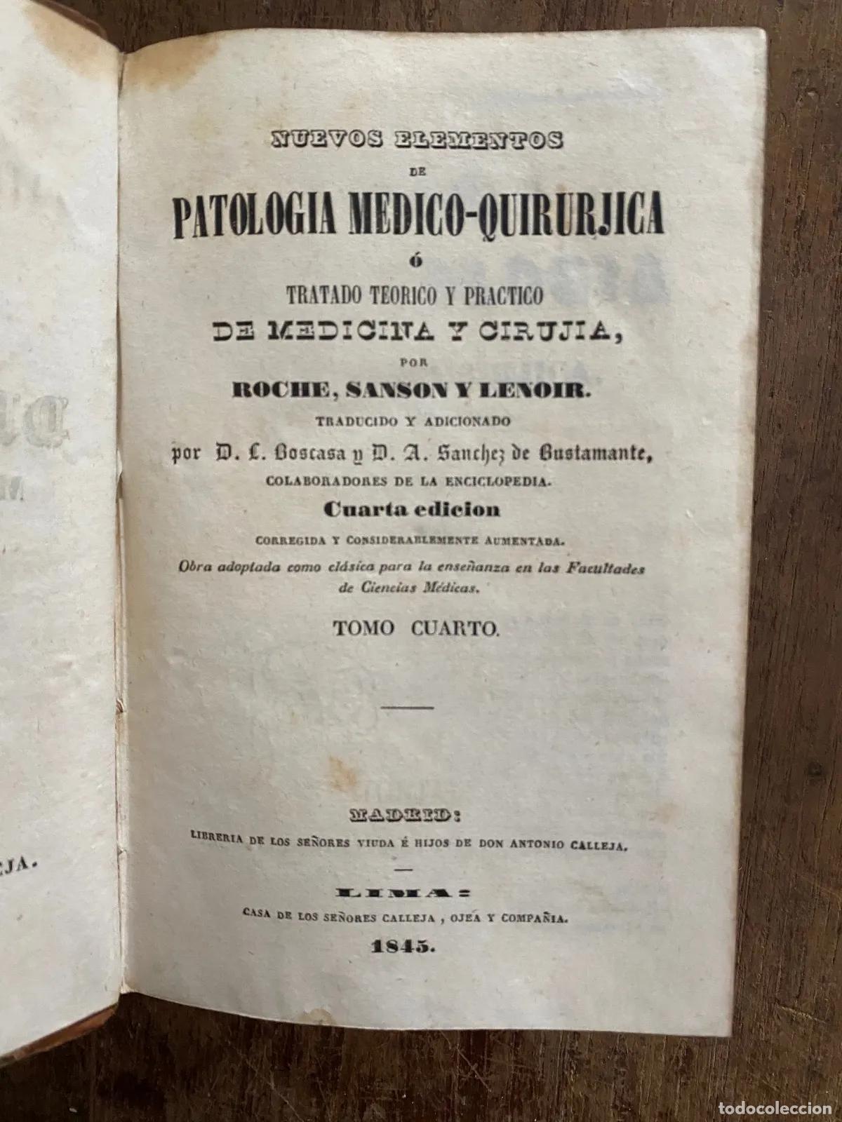 Libros: Roche, Sanson y Lenoir - Nuevos Elementos de Patologia Medico-Quirurgica 3 tomos