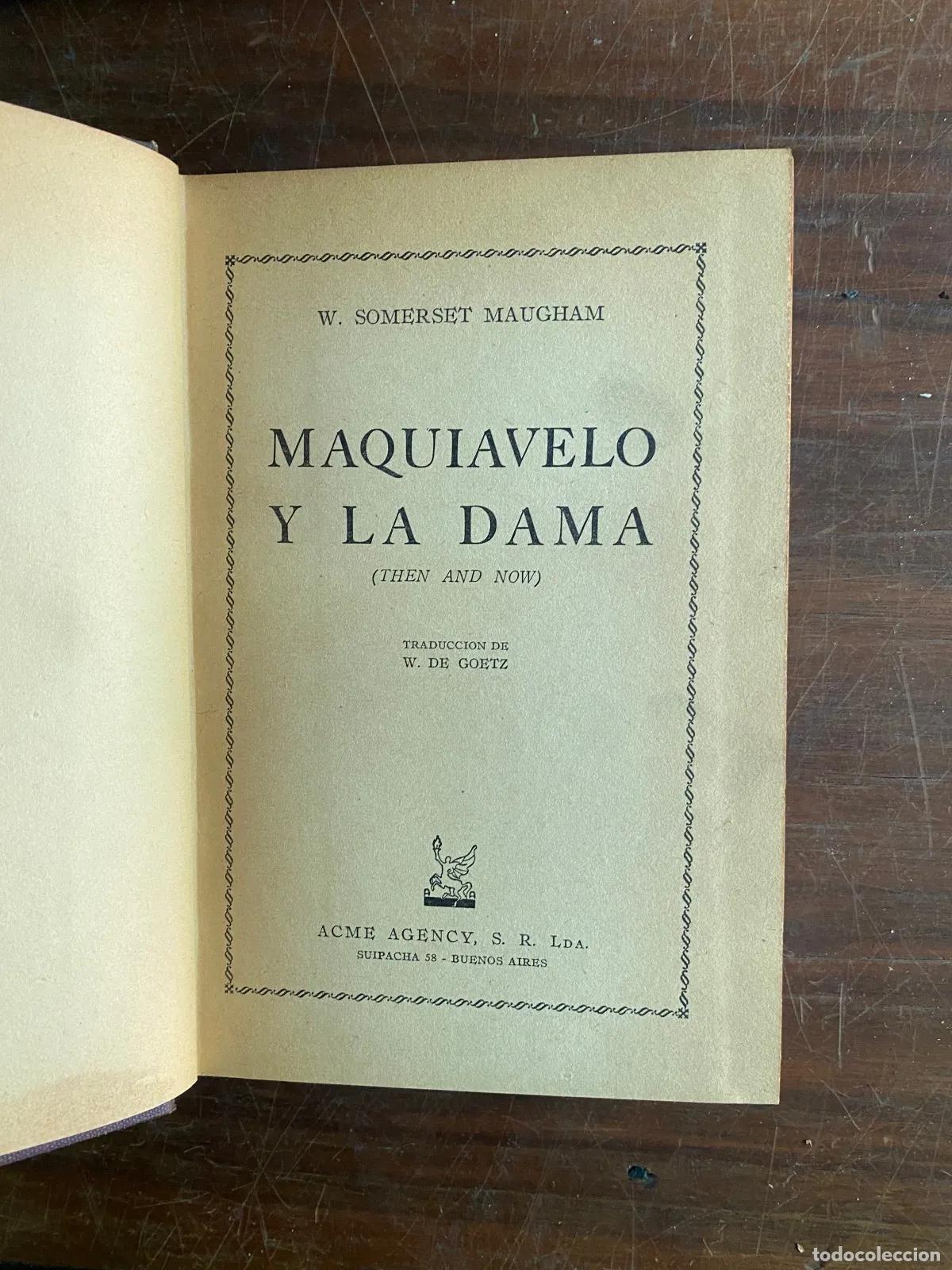 books: W. Somerset Maugham - Maquiavelo y la dama
